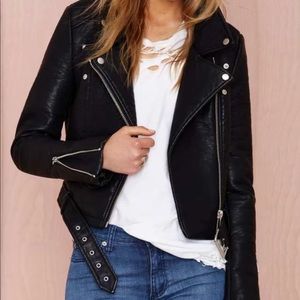 Nasty Gal Vegan Leather Moto Jacket Size Medium